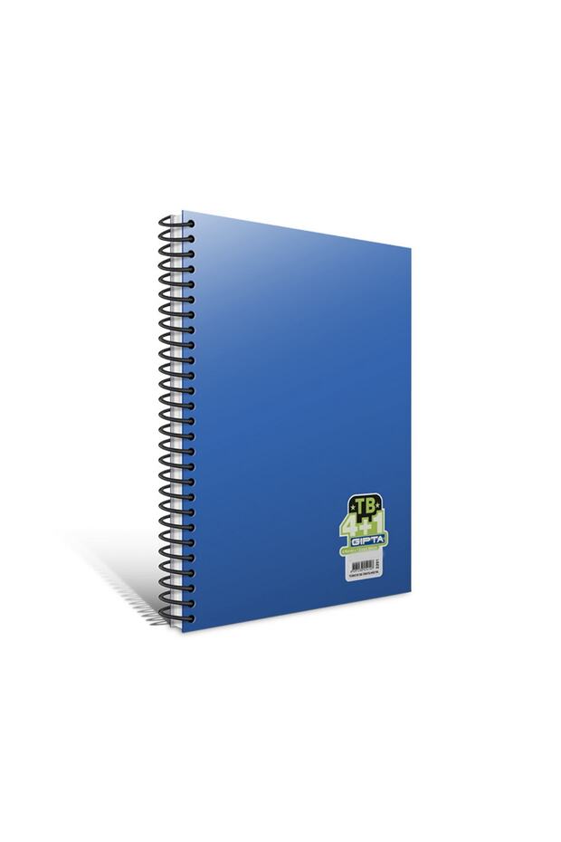 Tb A4 200 ورقة 4+1 غطاء بلاستيكي حلزوني أزرق داكن (2201)