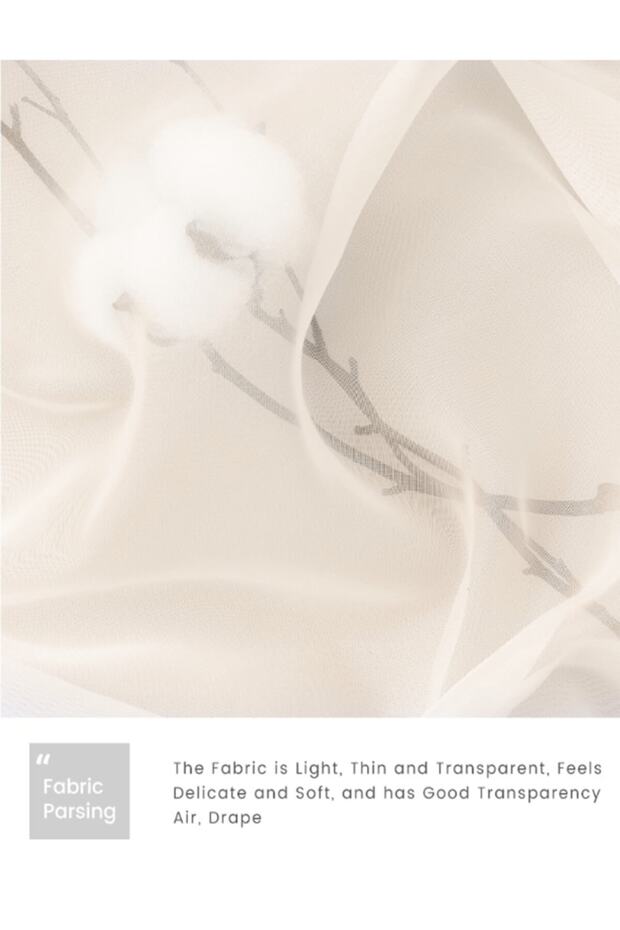 Rustik Tül - Rustikli Perde - Ekru Tül - Kuşgözlü Perde - 2