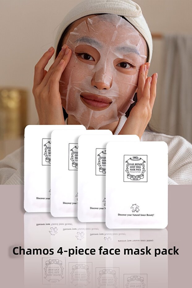 Set of 4 Snail and Goat Milk Face Masks
