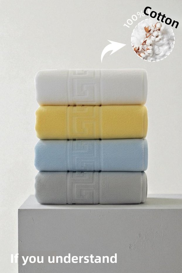 4-Piece Mixed Greek Hand Towels - 50X90 Cm, 225 Gr, 100% Cotton, Spa and Hotel Towels, Daily Use