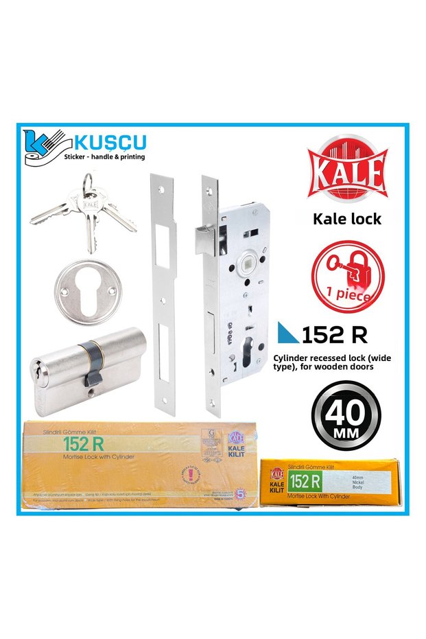 152 R 40 mm / Cylinder Bearing Mortise Lock + 164 Gnc- 68 mm Barrel Nickel