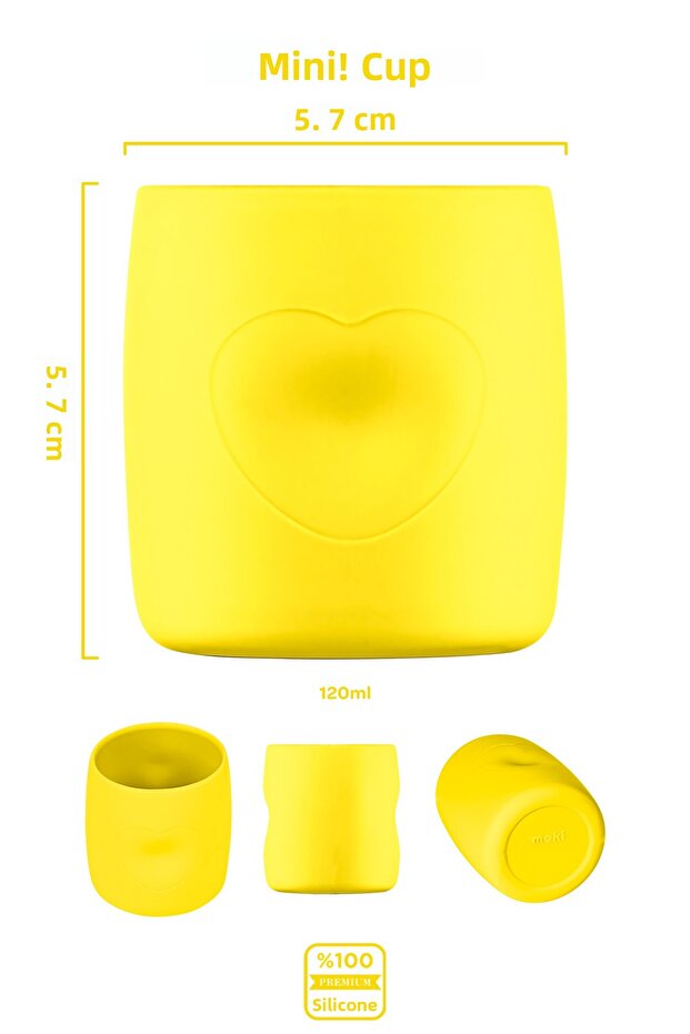 كوب سيليكون صغير باللون الأصفر الشروقي - 2
