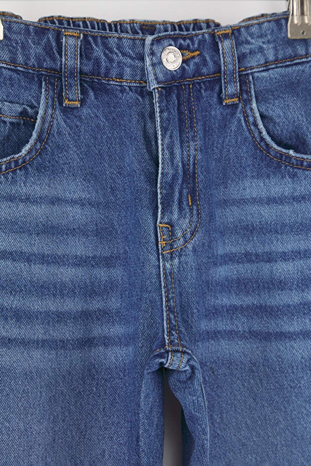 Mavi 100% Pamuk Kız Çocuk Mom Denim Jeans TKDAW26JE00010 - 4