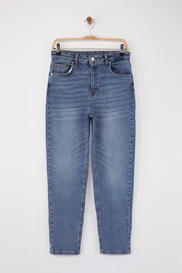 More Sustainable Mavi Yüksek Bel Comfort Mom Jeans TWOAW26JE00057 - 7