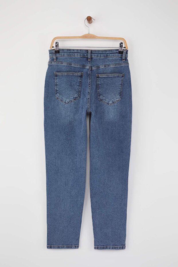 More Sustainable Mavi Yüksek Bel Comfort Mom Jeans TWOAW26JE00057 - 8