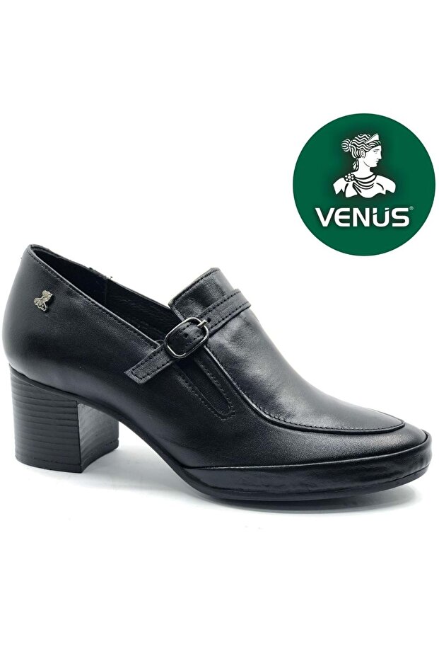 Bexus Genuine Leather Comfort Orthopedic Women's Heeled Shoes Black