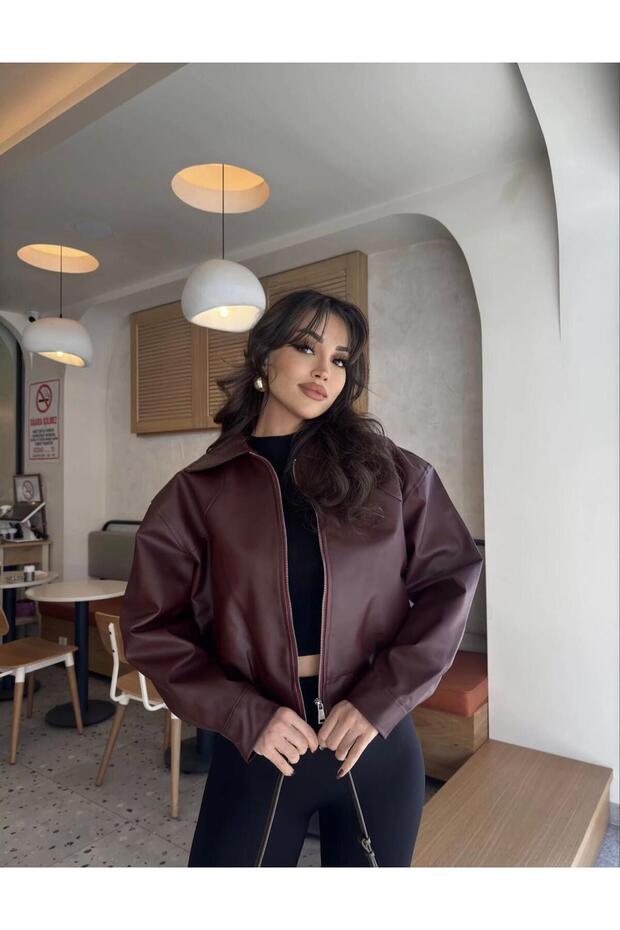 Kadın Kaşe Bomber Ceket - 2