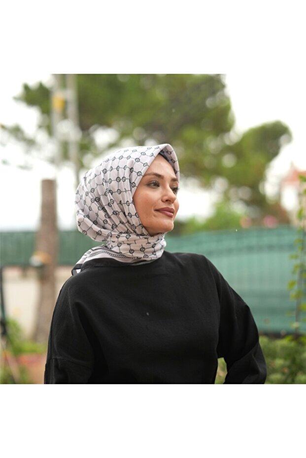 MONOGRAM PAMUKLU SOFT EŞARP - 4