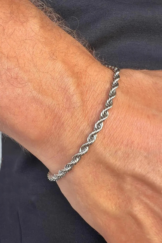 Rope Twisted Men's Stainless Steel Bracelet Imprint Nck15