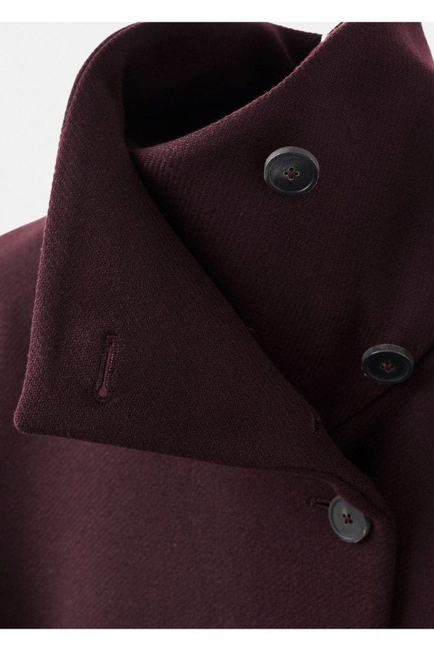 Kemerli Manteco yünlü palto - 6