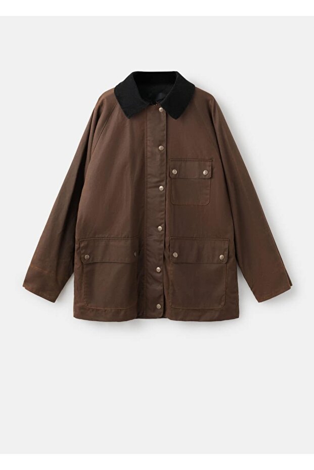 Mum görünümlü kadife yaka parka - 3