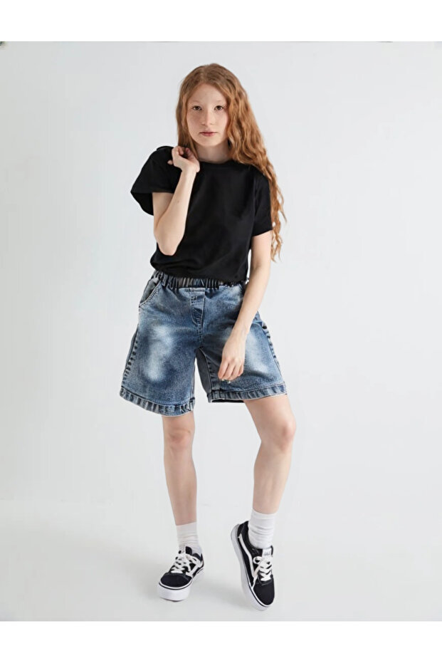 Girls' Denim Shorts Summer with Pockets 4-9 Years
