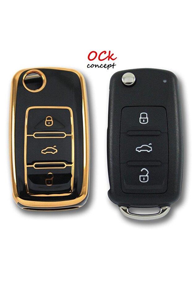 For Volkswagen Uds Golf Caddy Jetta Transporter Box Black Auto Key Controller Case Shell Auto Keychain
