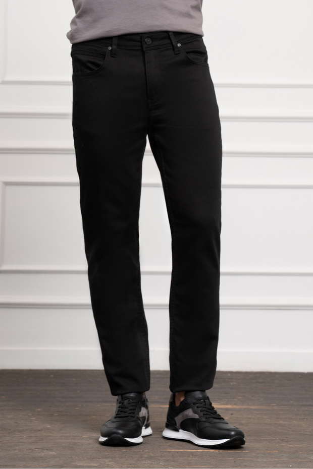 Erkek Siyah Mevsimlik Pamuk 5 Cep Dynamic Fit Jean Pantolon - 1