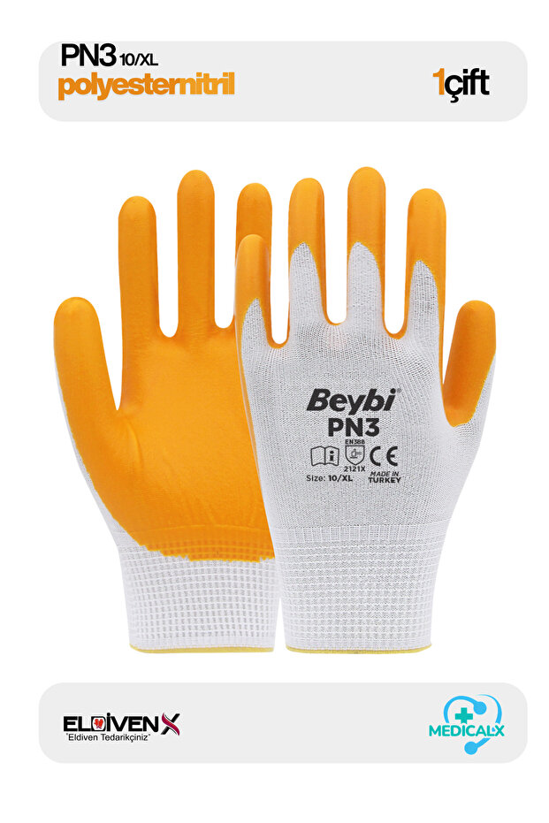 Pn3 Nitril Sarı Iş Eldiveni 10/XL - 1 ÇİFT - 1