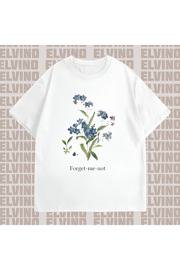 Butterfly and Flower Themed Oversize Women's Tshirt