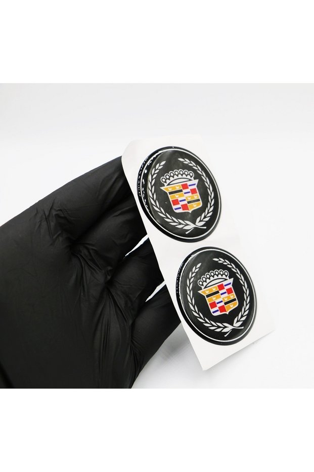 Damla Sticker Cadillac Round Design Set of 2 Coat of Arms Stickers