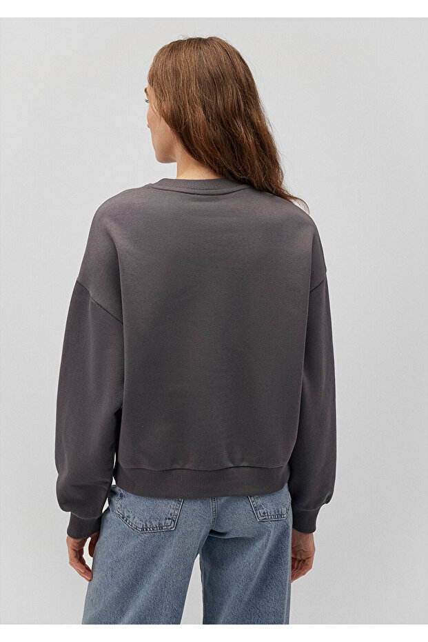 Bisiklet Yaka Antrasit Basic Sweatshirt 1611770-86560 - 4