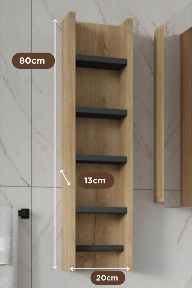 Zakkum Havluluk %100 Mdf Duvar Rafı - 2