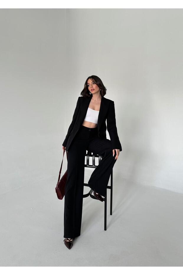 Blazer Takım Elbise Tek Düğme Ceket Pantolon - 3