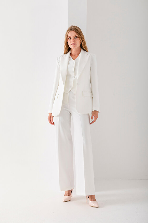Suit Single Button Blazer Jacket Trousers Vest Three-Piece Set