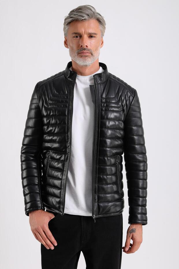 Maroquin Leather James Men's Inflatable Leather Coat