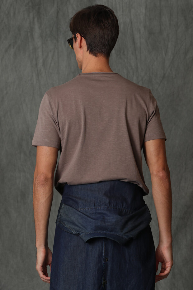 Junya Erkek Basic Tişört Toprak - 6