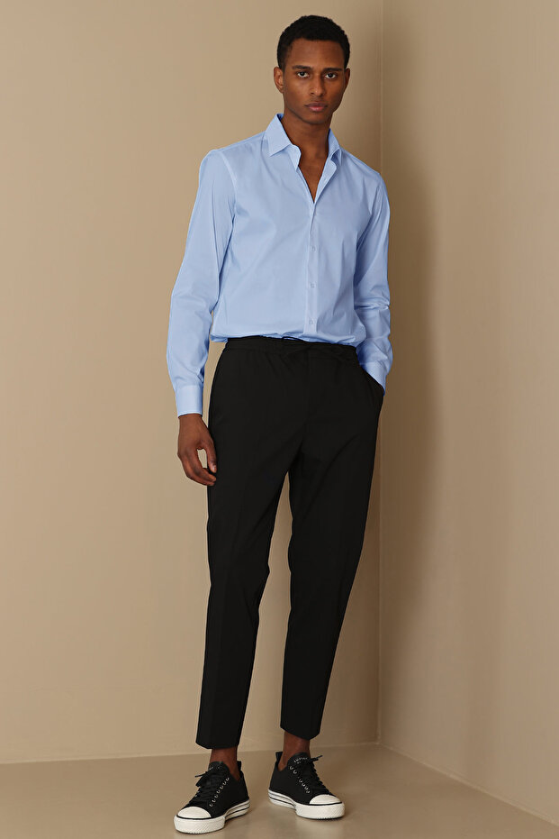 Austın Erkek Klasik Gömlek Slim Fit Mavi - 4