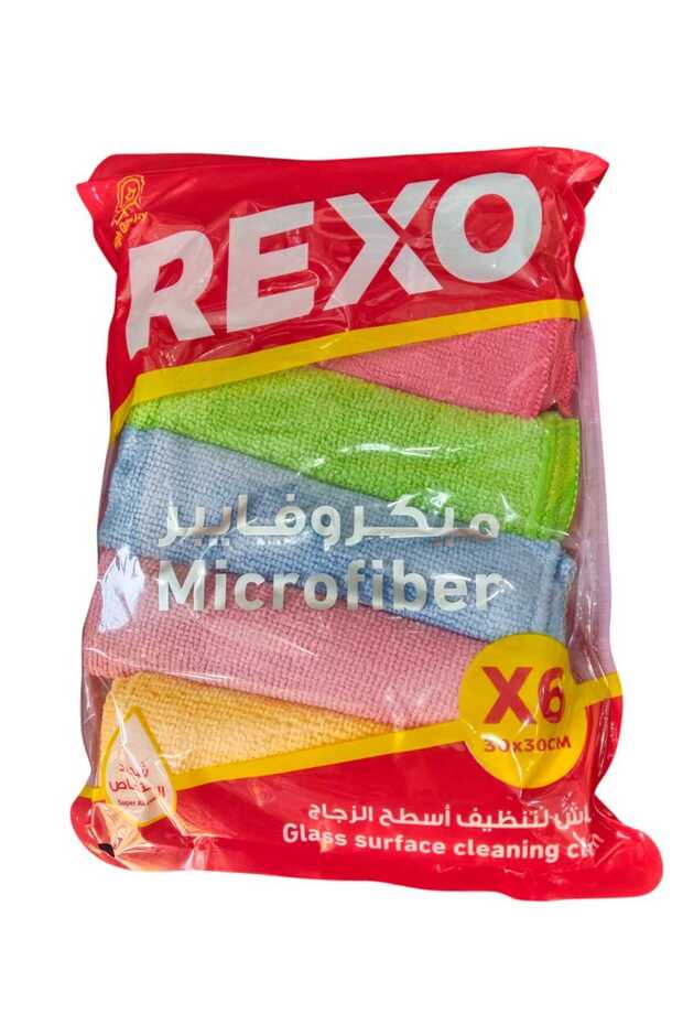 طقم مناشف مايكروفايبر متعددة الألوان للمطبخ | 6 قطع × 30×30 سم