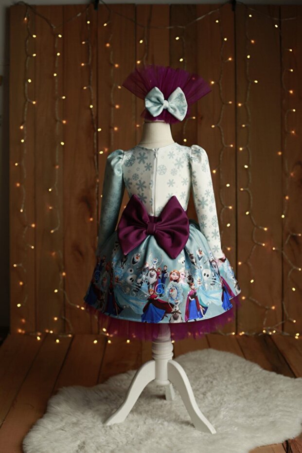 Kız Çocuk Elsa Karlar Kraliçesi Elbise - 4