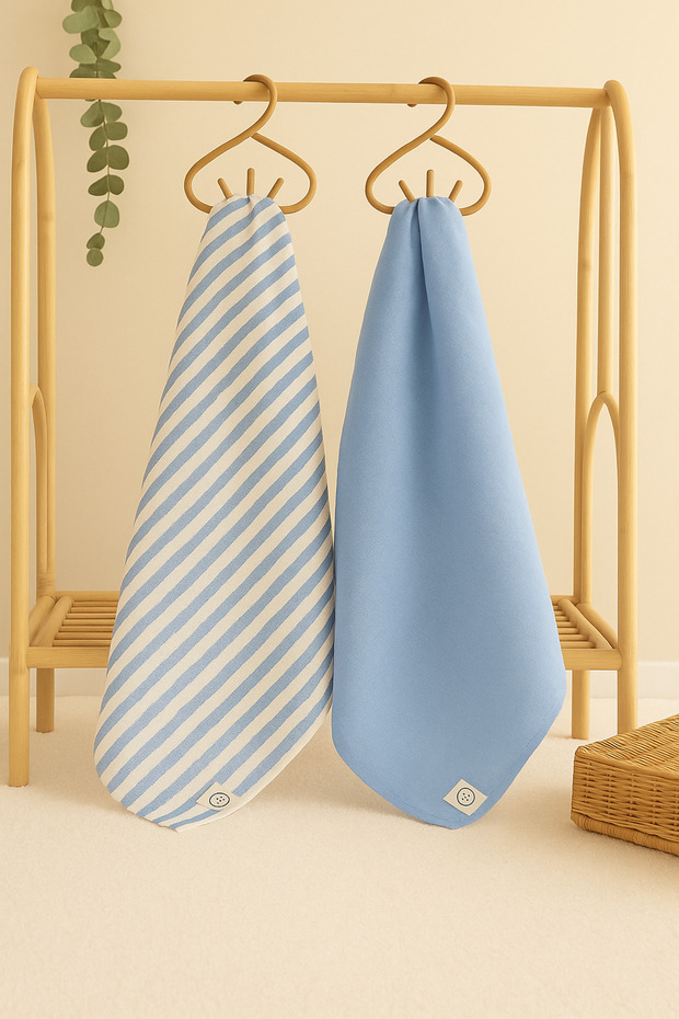 Pack of 2 100% Cotton Multi-Purpose Muslin Baby Blankets 80*100