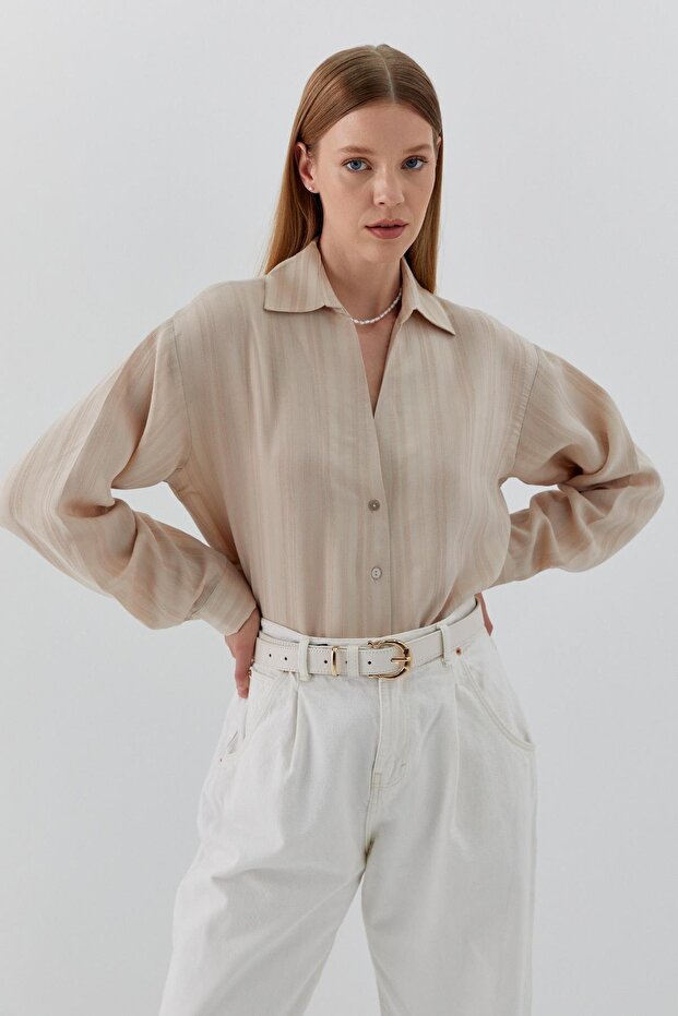 Viskon Gömlek Bej - 1