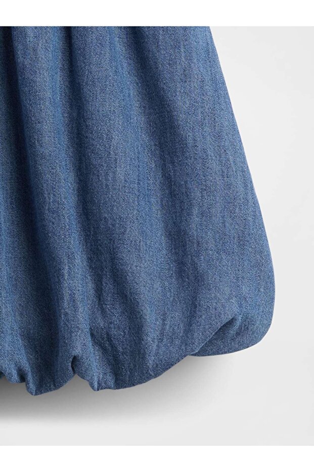 Kız Çocuk Mavi Kids Denim Bubble Şort - 3