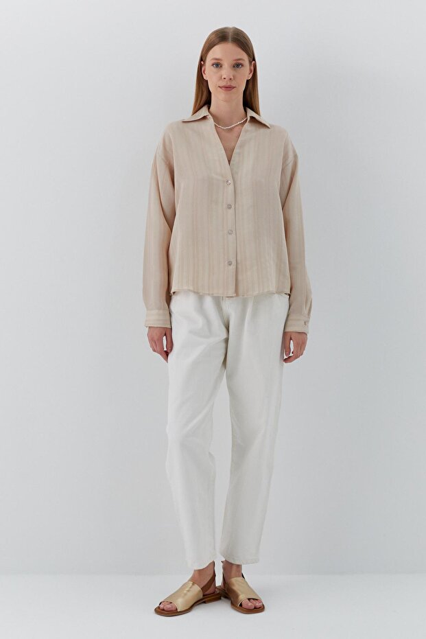 Viskon Gömlek Bej - 2