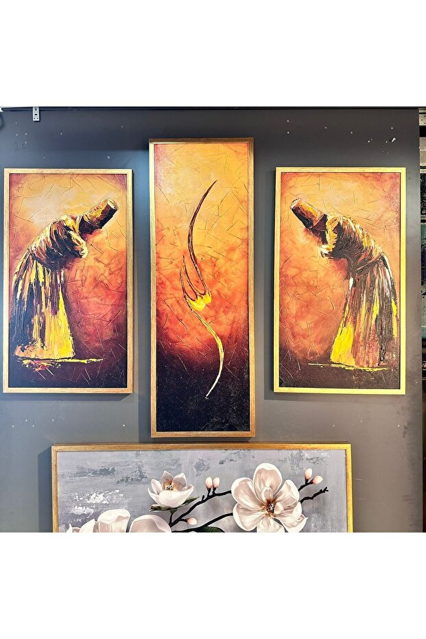 3Lü Semazen Tablo Yağlıboya - 5