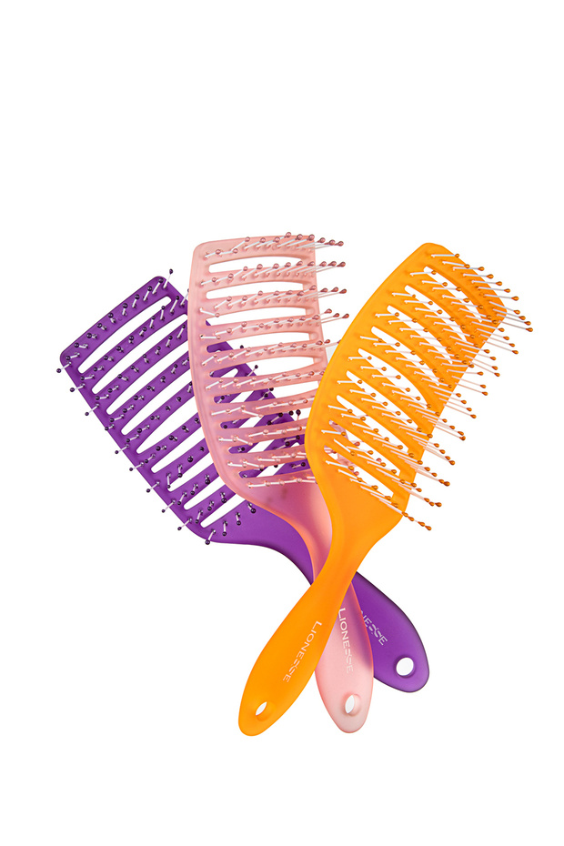 Wet Detangler Islak Saç Açma Fırçası 8825 – Mor ve Esnek Yapı - 6