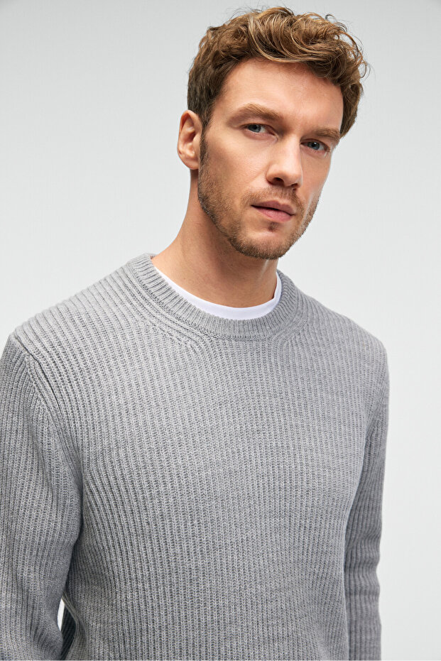 CABLIN Erkek Yuvarlak Yaka Regular Fit Triko Grimelanj Kazak - 2