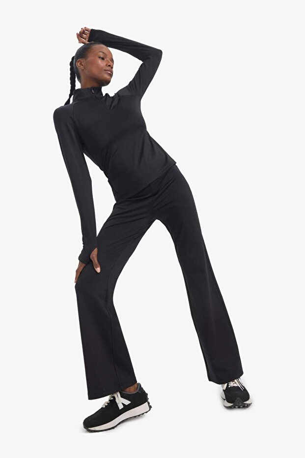 DeFactoFit Sporcu Jogger Eşofman Altı Geniş Bol Paça Basic Düz Skuba Dalgıç Kumaş A0566AX23SP - 2