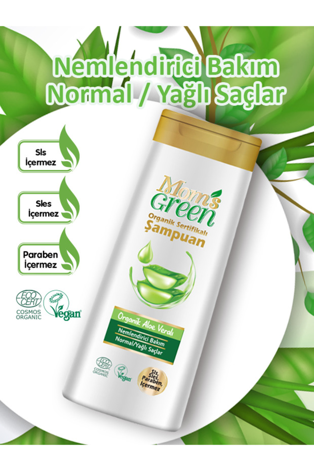 2'li Set - 400 ml Organik Aloeveralı Şampuan ( 400 ml X 2 Adet ) - 2