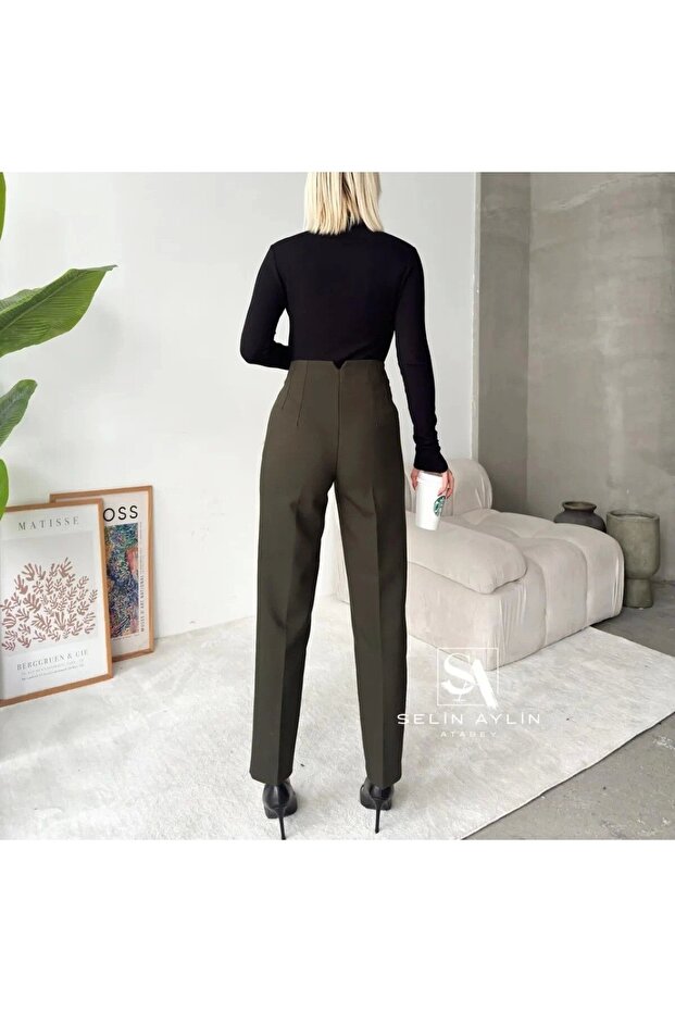 Flatolu Pantolon - Haki - 4
