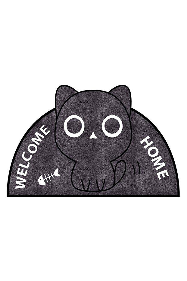 سجادة أمام الباب مطبوعة رقمية مزخرفة على شكل قطة - 3