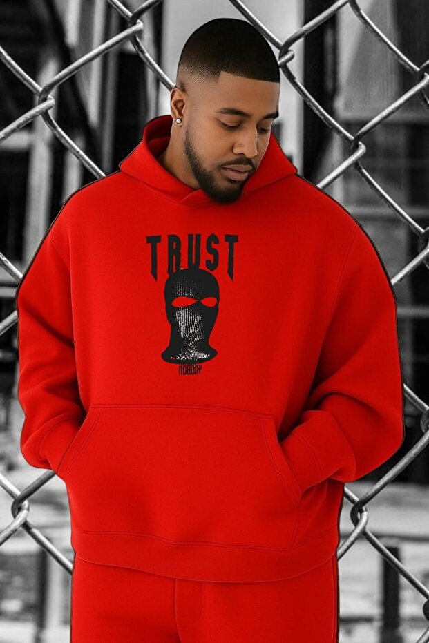 سويت شيرت مقاس كبير مطبوع عليه TRUST