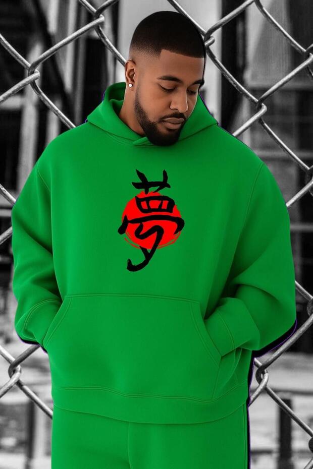 3 Yarn Combed Cotton Far East Printed Large Size Sweatshirt
