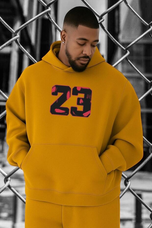 سويت شيرت مقاس كبير مطبوع عليه 23