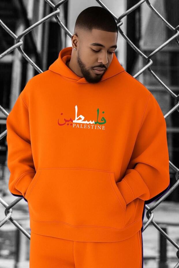 سويت شيرت كبير الحجم مطبوع عليه فلسطين