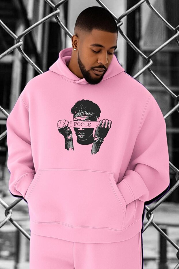 سويت شيرت كبير الحجم مطبوع عليه FOCUS FREEDOM