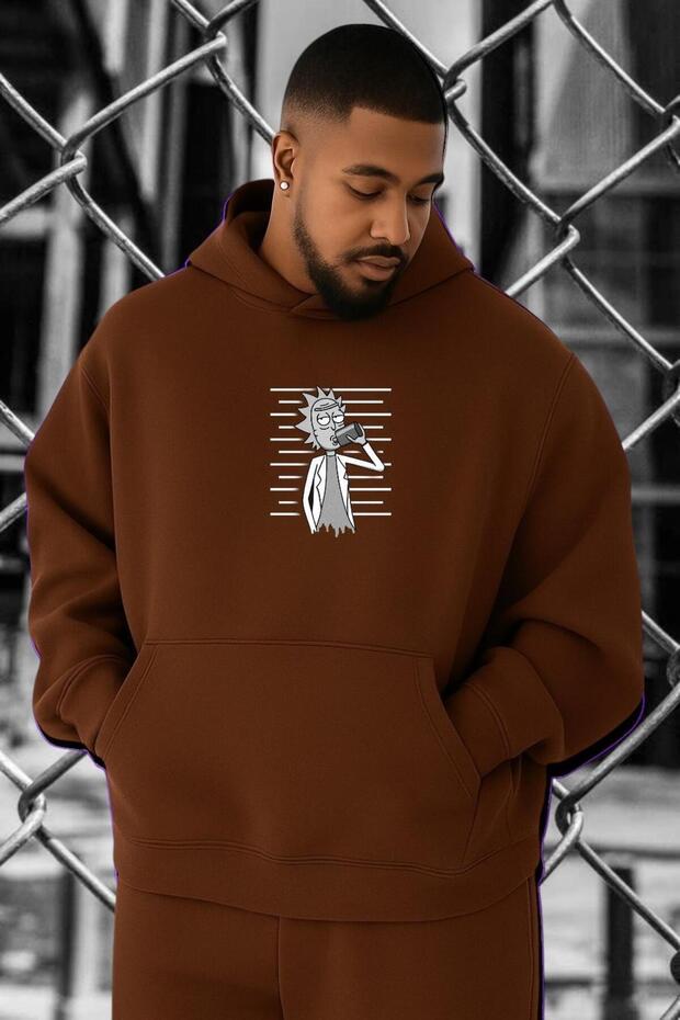 سويت شيرت كبير الحجم مطبوع عليه ريك مورتي