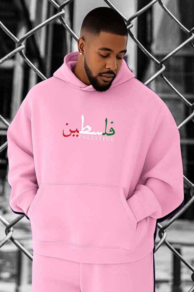 سويت شيرت كبير الحجم مطبوع عليه فلسطين