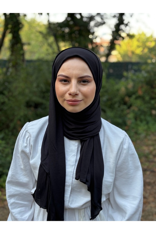 شال نسائي من القطن الممشط Luxe Lyc - أسود ليلي