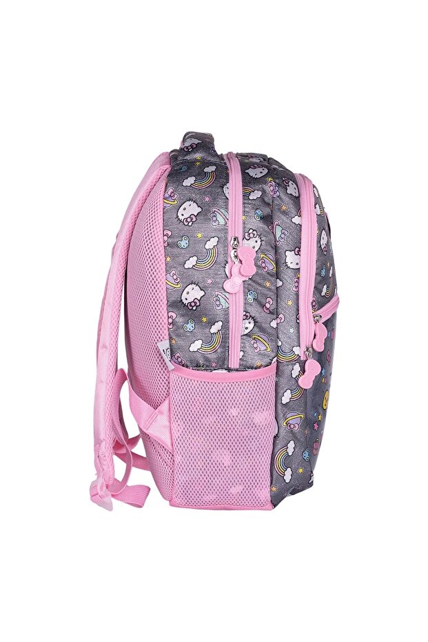 Desenli Gri Pembe Okul Çantası 2712 - 2